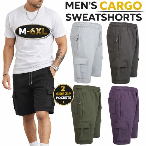 Mens cargo fleece shorts - shorts, sweat