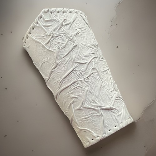 White leather vambrace - white,