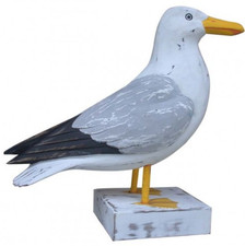 Wooden Seagull on Block