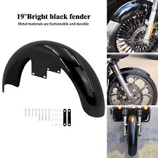 Gloss Black 19" Wrap Front Fender For Harley Touring Road Street Glide 1996-2023