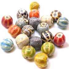 20 large ceramic beads, 11mm