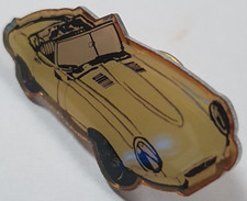 Vintage E-Type Jaguar Enamel Pin badge 32x15mm. Classic Car.  Coupe. Sports Car