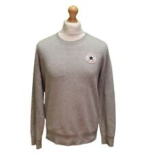 E10 Mens Converse Grey Crew Neck L/sleeve Sports Sweatshirt Uk M Eu 50