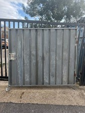 SOLID HOARDING FENCING PANEL GATE WITH FOOT AND 2 CLIPS 2.1M WIDE X 2M HIGH