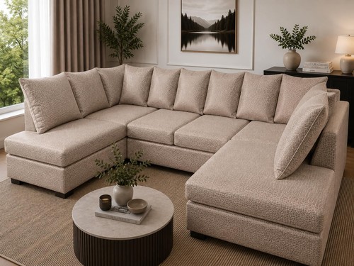 Seater shape sofa in beige - in,