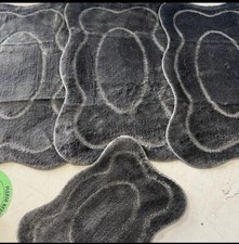 ROMANY GYPSY WASHABLES SET OF MATS SIZE 67X120CM GREY RUGS NON SLIP TOURER SALE