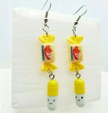 Strawberry sweet candy pill earrings novelty Kawaii jewellery