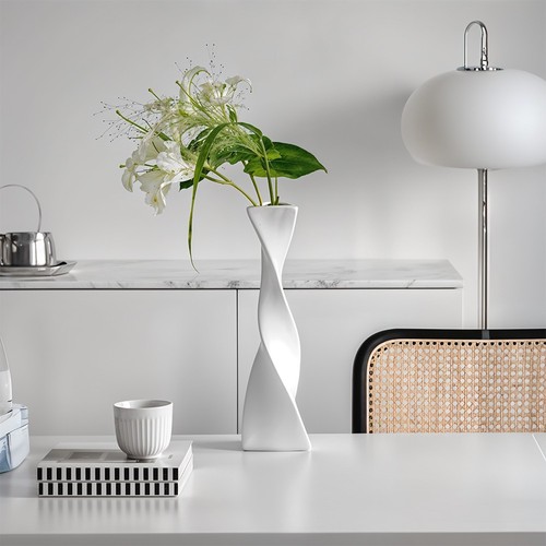 Elegant twisted ceramic vase - ceramic,