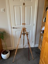 Vintage Wooden Collapsible Easel and Mahl stick