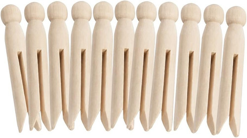 Round wooden clothespins - wooden,