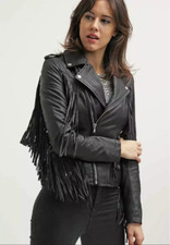 Women Black Brando Style Real