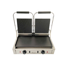 Davlex double sided commercial panini press dual sandwich toaster contact grill