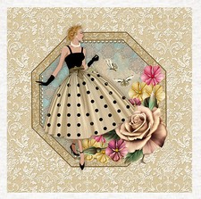Fashion- 50's Style Chic - Fabric Craft Panels in 100% Cotton or Polyester