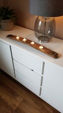 Loch Lomond solid Oak whisky barrel Stave candle/Tea light holder / Farmhouse