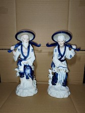 Vintage Porcelain Chinese Fisherman Couple Man & Woman - The Leonardo Collection