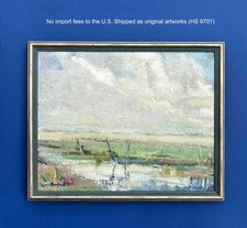 Gunnar Berglund (1906) Swedish Artist – Karup Landscape 1950 – Vintage Oil – COA
