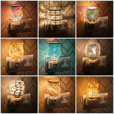 Wax Melt Oil Burner Warmer Plug In Ceramic 3D Glass Night Light Aroma Lamp