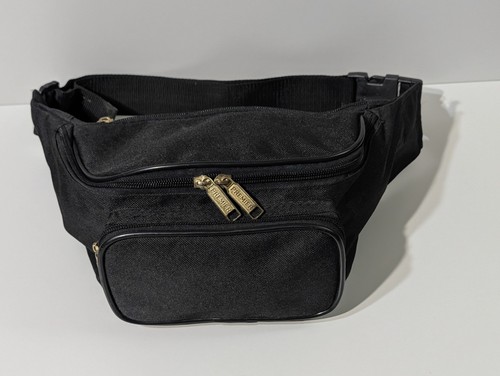 Vintage black canvas multi zip - vintage,
