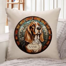 Personalised Basset Hound Cushion Cover Dog Pillow Puppy Portrait Gift GDC06