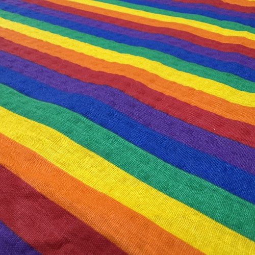 Vintage rainbow striped cotton - rainbow,
