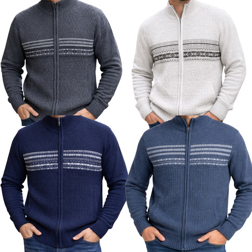 Men zip knit cardigan - knit,