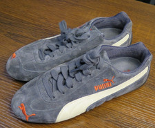 Ladies Puma Trainers charcoal grey with orange logo - new but no box UK 3.5 / 36