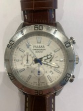 Pulsar By Seiko Chronograph 100M VD53-X105 Men's Watch. Excellent Cond &+ Instrs