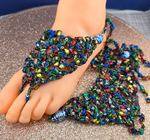 Ribbon yarn barefoot - barefoot, sandals