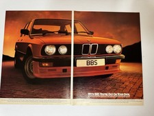 Original 1983 E28 BMW 5 Series BBS Magazine Advert Poster Garage Man Cave Retro