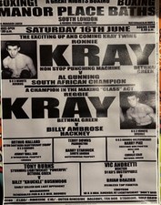 CANVAS PHOTO PRINT OF THE KRAY BOXING POSTER LONDON GANGSTERS OF THE 1960’s.