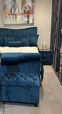  Luxury bed set with side cabinets and ottoman storage box