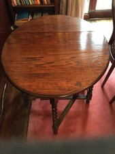 VINTAGE/ ANTIQUE LG. SOLID OAK GATE LEG TABLE, DROP LEAF , COLLECTION ONLY 