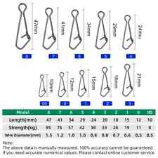 Hooked Snap Links Clip Booms Swivels Zip Sliders Fishing Tackle Rigs Sizes 0 - 8