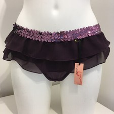 Purple ruffle skirted thong