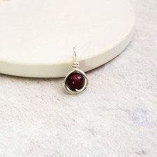 Garnet Pendant Charm Handmade