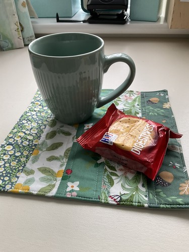 Handmade quilted mug rug - handmade,