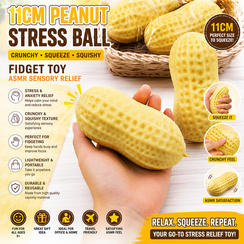 11cm peanut stress ball - 11cm,