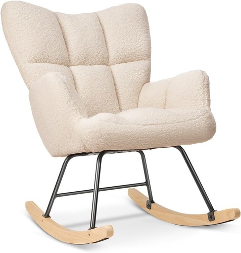 Cream sherpa rocking chair - cream,