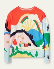 Boden 100% cashmere Margot Scenic jumper sweater size 16