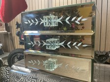 Mirrored Glass Three Drawer