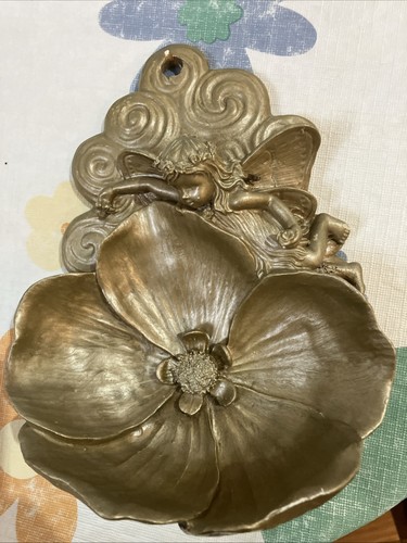 Plaster cast cherub - plaster, sconce