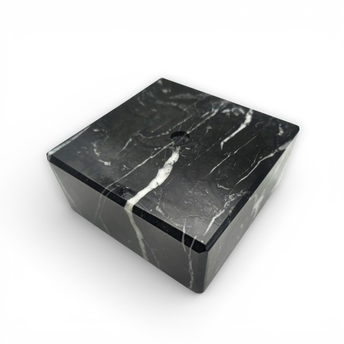 Black marble plinth with hole - marble,
