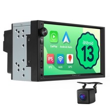 CAM+Android 13 Double DIN Car Stereo Radio 7" IPS GPS System DAB+ CarPlay SatNav