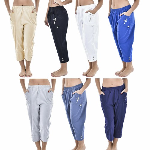 Womens elasticated capri two - elasticated,