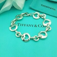 Tiffany & Co. RARE Silver Chunky 1999 Stencil Pierced Heart link 7.25" Bracelet