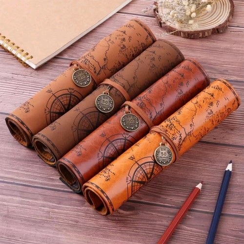 Vintage map print leather - vintage,