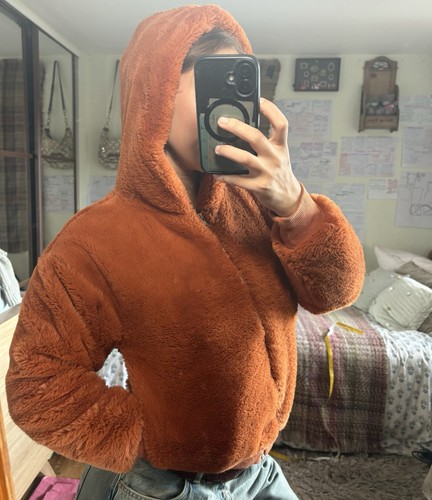Topshop womens rust faux fur - rust,