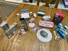 Lundby Modern dolls house furniture bundle kitchen bedroom lounge bathroom