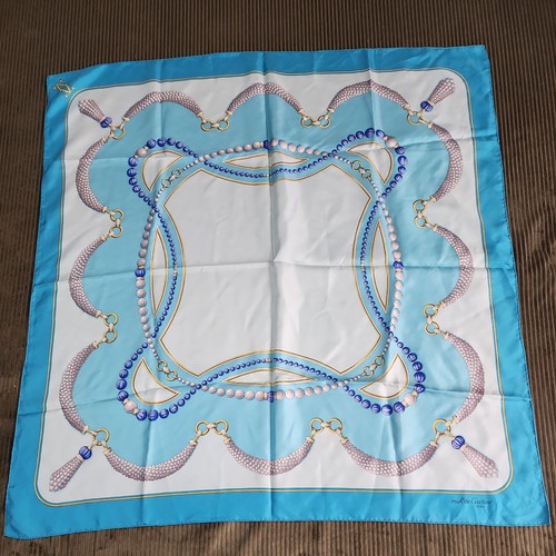 Cartier silk scarf light blue - cartier,