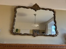 Vintage Antique Large Ornate Gesso Mirror 1920–1930 Rococo Baroque Gold Framed